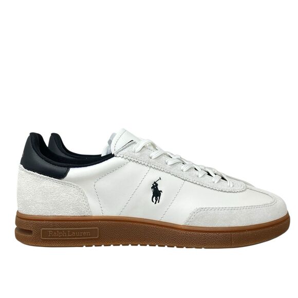 Polo Ralph Lauren Sneakers Mens 10.5 White Suede Bedford‎ Blue Pony Logo Preppy main image 6